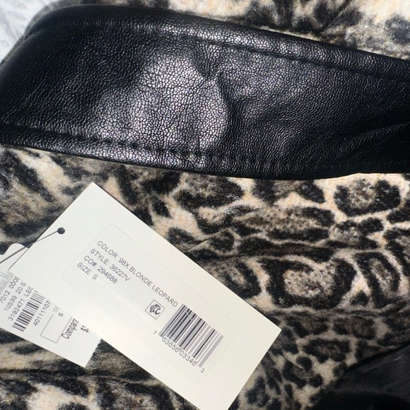 Blonde Leopard Trench Coat Wool • VIA SPIGA Leather Wrap Jacket Animal NWT Belt - Picture 9 of 11